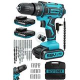 Steiner Germany Technology Titan 58 V 5 Ah Darbeli Çift Akülü Vidalama Metal Şanzıman Şarjlı Matkap