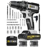 Steiner ST-198VF G Çift Akülü Darbeli Matkap Şarjlı Vidalama Gri