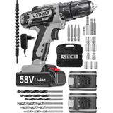 Steiner V-tech 58 V 5 Ah Darbeli Şarjlı Çift Akülü Vidalama Matkap Gri