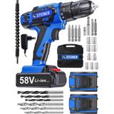 Steiner V-tech 58 V 5 Ah Darbeli Şarjlı Çift Akülü Vidalama Matkap Mavi