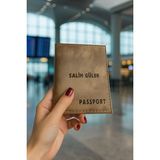 Steliza İsme Özel Deri Pasaport Kılıfı Pasaport Taşıma Cüzdanı Kartlık Bölmeli Pasaport Tip - Taba açık kahve - Taba - Açık Kahverengi