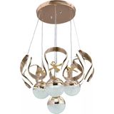 Stella 4 Top Gold Led Sarkıt Avize,3 Renk Yanabilen Modern Avize,Salon Led Avize