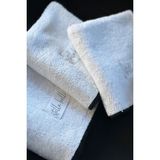 Stella Belli %100 Pamuk 30 x 30 cm 3lü Havlu Seti | Banyo Otel | Beyaz Renk | Soura | Kenar Siyah Özel Işlemeli