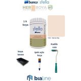 Stella Boya Seti (Bianca Stella Boya- Ipek Fırça- Kadife Rulo- Boya Kabı) – Mermer Beji - 1 Lt