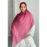 Stella Eşarp Aural Pembe-Bordo Degrade Desen Soft Pamuk Şal