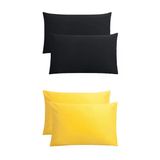 Stella Flavo 4'Lü Yastık Kılıfı 50X70+20Cm Kapaklı Siyah-Sarı