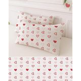 Stella Flavo Desenli Pamuklu Kalpli Desen Yastık Kılıfı 2 Adet 50 x 70 cm - Ekru