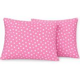Stella Flavo Desenli Pamuklu Yıldız Desen Yastık Kılıfı 2 Adet 50 x 70CM - Pembe