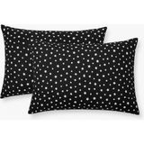 Stella Flavo Desenli Pamuklu Yıldız Desen Yastık Kılıfı 2 Adet 50 x 70CM - Siyah