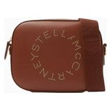 Stella Mccartney Alter Mat Vegan Deri Studded Logo, Mini Kamera Omuz Çantası - Kahverengi
