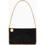 Stella Mccartney Falabella Shaggy Deer, Vegan Deri Diamond-Cut Zincirli Lüks Pochette Çanta - Siyah