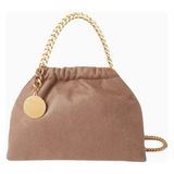 Stella Mccartney Mini Falabella Bej Renkli, Shaggy Deer Vegan Deri, Çekme Ipli Omuz Çantası