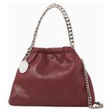 Stella Mccartney Mini Falabella Kırmızı, Shaggy Deer Vegan Deri Ipli Omuz Çantası, Zincir Detaylı