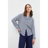 Stella Pulvis Lacivert Oversize Çizgili Gömlek - 40