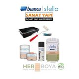 Stella Set 1 Lt - Siyah Boya + Beyaz Mermer Effekt Sprey + Maximo Sivi Cam Parlak