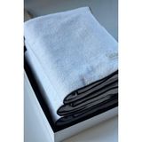 StellaBelli %100 Pamuk 90 x 150 cm Banyo Havlusu | Otel | Soura | Kenar Siyah Özel Işlemeli - Beyaz
