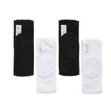 StellaBelli Saç Bandı | 4lü Set | Havlu%100 Pamuk | Sporcu Makyaj Bandana, Cırt Bant Biyeli | 2 Siyah & 2 Beyaz