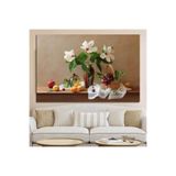 StellaStore Meyve Ve Çiçekli Masa Kanvas Tablo, 80 x 120