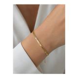 Stelle Jewelry Xuping 19 Cm Pullu Zincir Bileklik – 14 Ayar Altın Kaplama Çelik Kadın Bileklik, Minimal Ve Zarif Tasarım