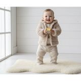 Stellina Peluş Bebek Montlu Eşofman Takımı - Bej - Bej - 2 Yaş