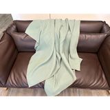 Stelo de Maro Joy %100 Pamuk 4 Kat Müslin Throw Tv Battaniyesi & Koltuk Şalı Çağla Yeşili - 120 x 170 cm