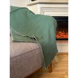 Stelo de Maro Joy Pamuk 4 Kat Müslin Throw Tv Battaniyesi & Koltuk Şalı Çam Yeşili - 120 x 170 cm