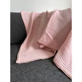 Stelo De Maro Joy Pamuk 4 Kat Müslin Throw Tv Battaniyesi & Koltuk Şalı Pudra - 120 x 170 cm - Pudra Pembe