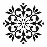 Stencil Sarayi Boyama Şablon Damask Çini Mandala - 4669 - 50X50