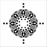 Stencil Sarayi Boyama Şablon Damask Çini Mandala - 4717 - 30X30