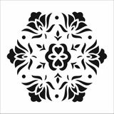 Stencil Sarayi Boyama Şablon Damask Çini Mandala - 4721 - 30X30