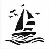 Stencil Sarayi Boyama Şablon Deniz - 4642 - 30X30