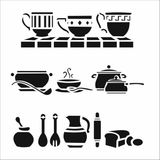 Stencil Sarayi Boyama Şablon Mutfak Obje ve Yazıları - 4483 - 80X80