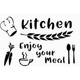 Stencil Sarayi Boyama Şablon Mutfak Obje ve Yazıları - 8183 - 40X60