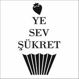 Stencil Sarayi Boyama Şablon Mutfak Obje ve Yazıları - 8449 - 80X80
