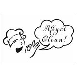 Stencil Sarayi Boyama Şablon Mutfak Obje ve Yazıları - 8519 - 20X30