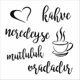 Stencil Sarayi Boyama Şablon Mutfak Obje ve Yazıları - 8881 - 80X80