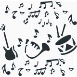 Stencil Sarayi Boyama Şablon Muzik - 4467 - 50X50
