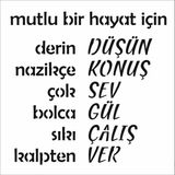 Stencil Sarayi Boyama Şablon Yazı ve Numaralar - 8454 - 30X30