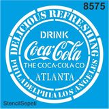 Stencil Sepeti Coca Cola - Stencil Boyama Şablonu 20X20CM - Beyaz