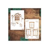 STENCİLTASARIM 15x20cm İkili stencil seti No:12 - Dekoratif Duvar Ve Eşya Boyama Şablonları