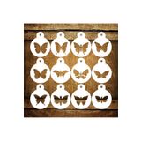 STENCİLTASARIM Cakes Stencil St478 Kelebekler Yüz boyama,Pasta, Kurabiye, Kek Süsleme Şablonları