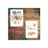 STENCİLTASARIM Stencil Tasarım 15x20 cm İkili Set NO:8 Dekoratif Duvar ve Eşya Boyama Şablonları