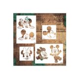 STENCİLTASARIM Stencil Tasarım 4 lü set Çocuk Stencil SET15- Dekoratif Duvar Ve Eşya Boyama Şablonları