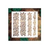 STENCİLTASARIM Stencil Tasarım Br033 Bordür- Dekoratif Duvar, Eşya, Fayans,kumaş Boyama Şablonları 25x25 Cm