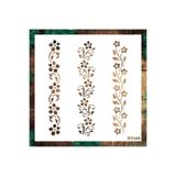 STENCİLTASARIM Stencil Tasarım Br045 Çiçek Bordür Duvar Ahşap Cam Boyama Deseni