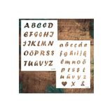 STENCİLTASARIM Stencil Tasarım Büyük Harf, Küçük Harf Alfabe Seti Takvimi Duvar Ahşap Kumaş Boyama Şablonu 21x30cm