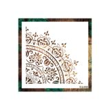 STENCİLTASARIM Stencil Tasarım Da002 Damask Duvar Ahşap Cam Boyama Deseni