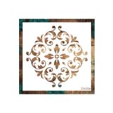STENCİLTASARIM Stencil Tasarım Da004 Damask Duvar Ahşap Cam Boyama Deseni
