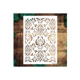 STENCİLTASARIM Stencil Tasarım Da019 Damask Duvar Ahşap Cam Boyama Deseni