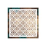 STENCİLTASARIM Stencil Tasarım Da036 Damask- Dekoratif Duvar, Fayans Ve Eşya Boyama Şablonları 25x25 Cm
